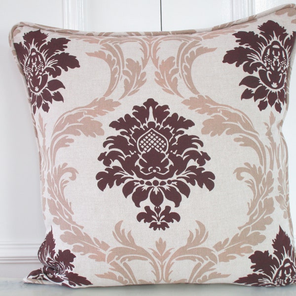 Housse de coussin 45 x 45 cms à motifs marron