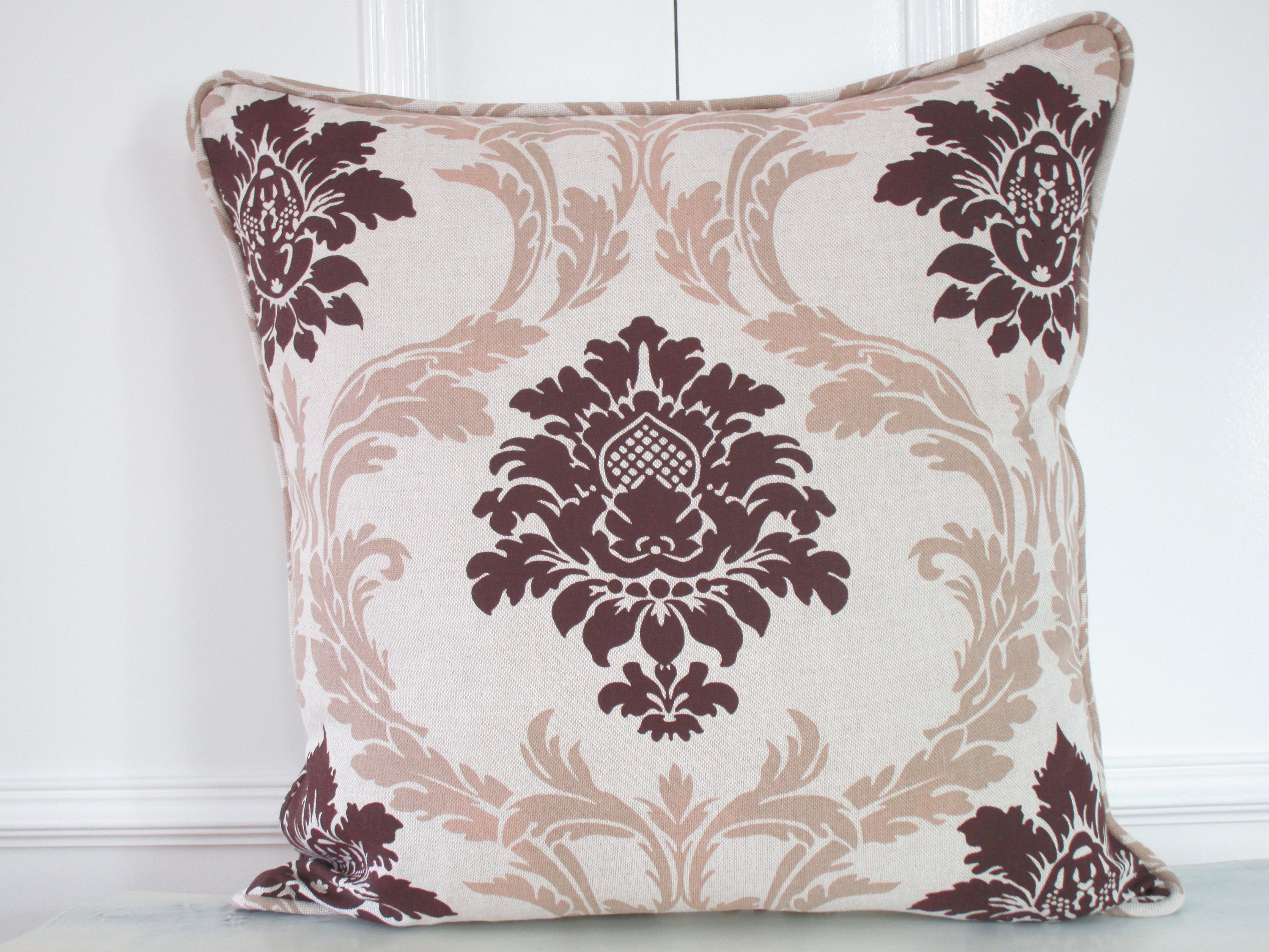 Housse de Coussin 45 X cms à Motifs Marron