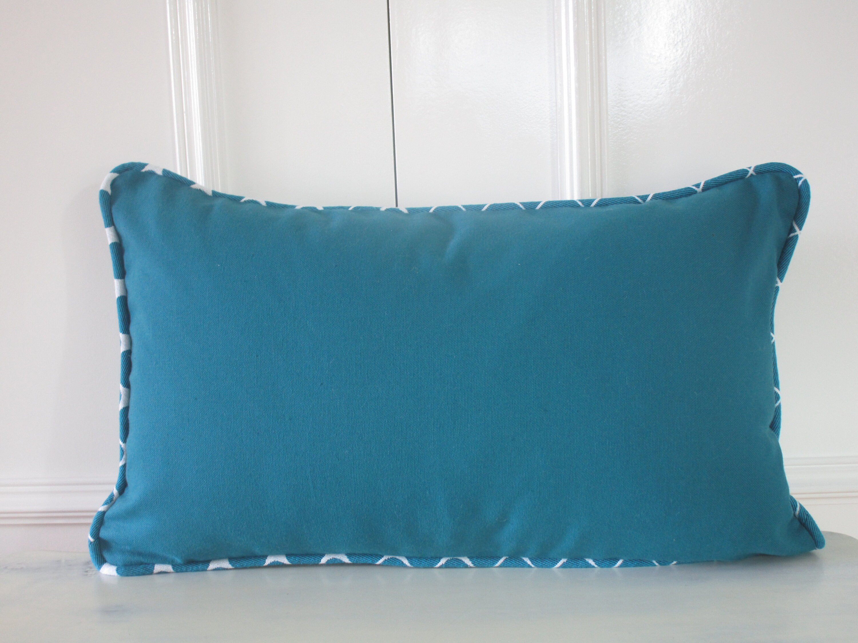 Housse de Coussin 50 X 30 cms Bleu Canard