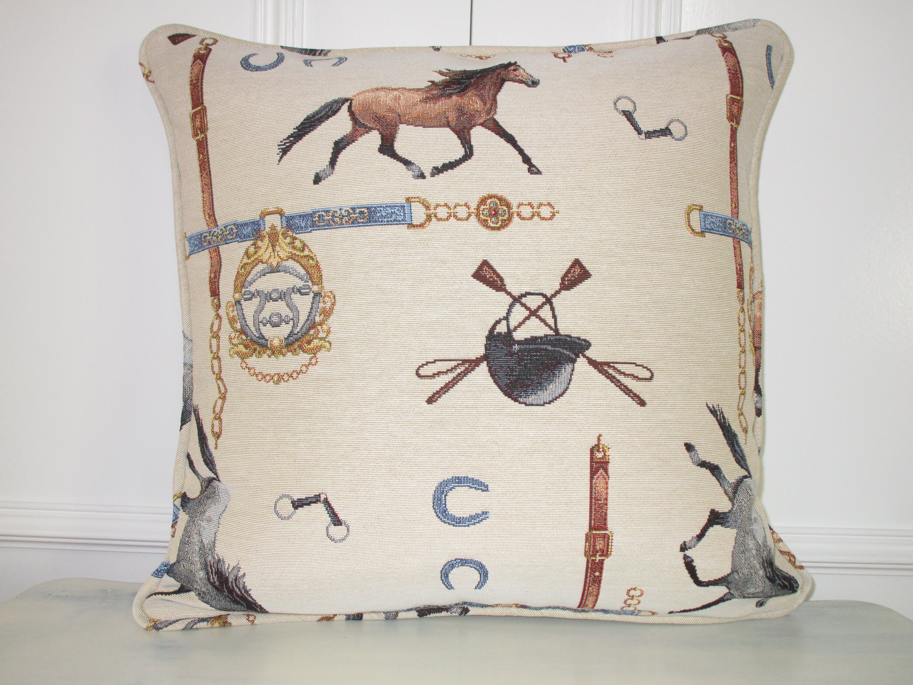 Housse de Coussin 45 X cms à Motifs Cheval