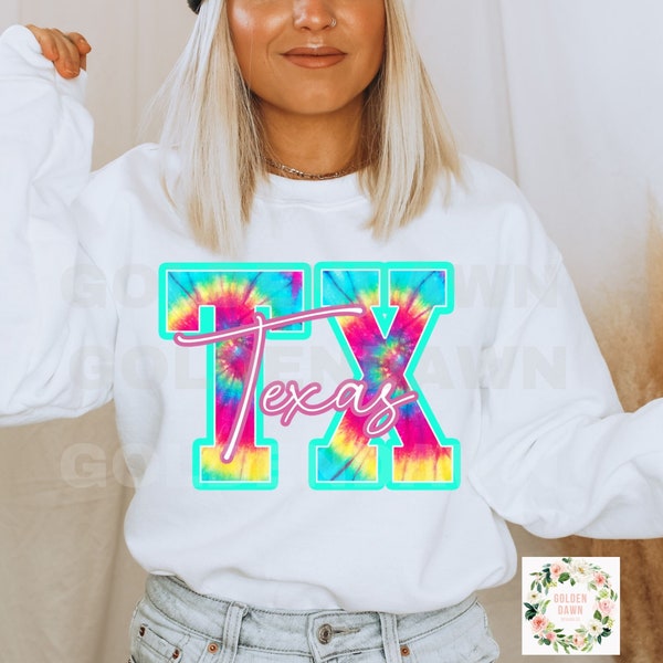 Texas png, Sublimation design, Tie Dye Texas Png, Commerical Use, Tshirt Designs, Clipart, Download, State Png, Texas Sublimation Design