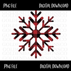 Buffalo Plaid Snowflake Png File, Snowflake Clipart, Christmas Png, Winter Png, Sublimation Designs, Digital Download, Holiday Shirt Designs