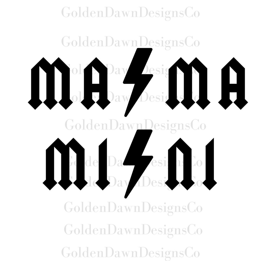 Matching Rock Band Mama and Mini Svg, ACDC Mama Mini Svg, Cricut ...