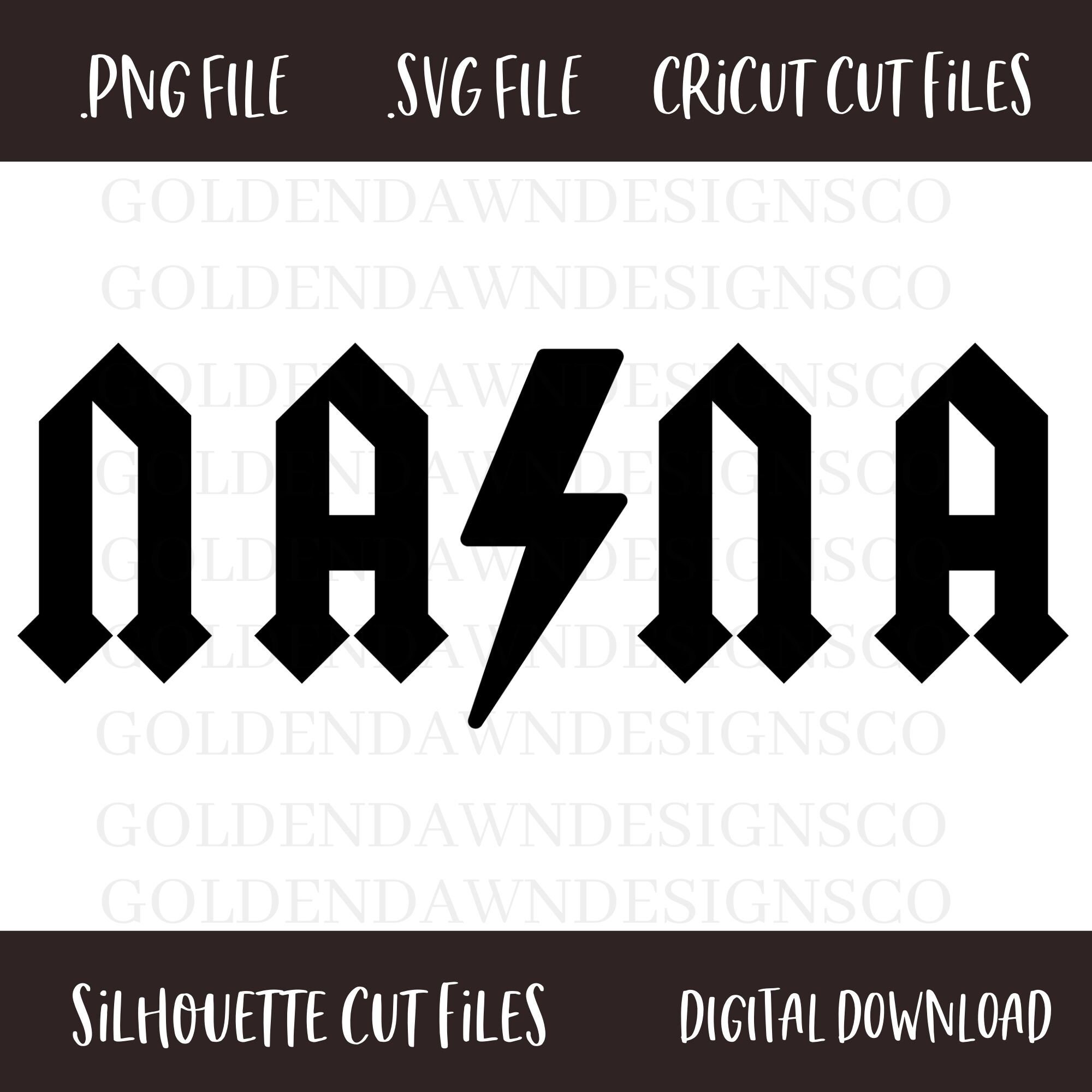 Download Rock Band Nana Svg Acdc Inspired Png Grandmother Svg Nana Etsy