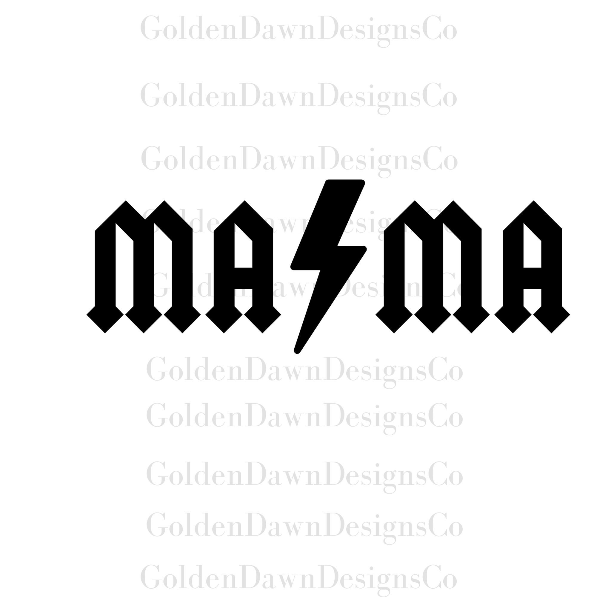 Mama Svg, ACDC Svg, ACDC Mama Svg, Rocker Mom Svg, Mom Life, Mothers ...