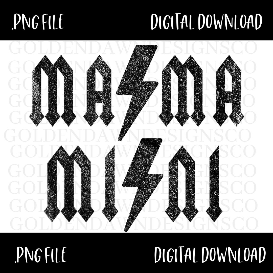 Mama Png, Mothers Day Png, Matching Rock Band Mama Mini PNG, ACDC Mama ...
