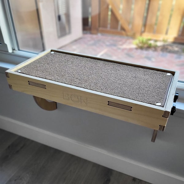 Percha de madera para ventana de gato de diseño moderno