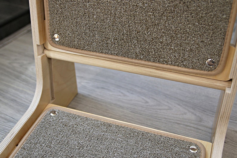 Modern Design Wooden Cat Scratcher II, Baltic Birch Cat Furniture, Carpet Mat Scratcher, Cotton Rope Scratcher, Replaceable carpets image 8