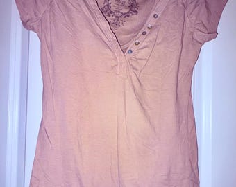 Light Coral Pink Blouse Size M