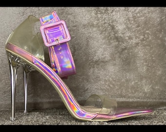 Rosa Holographic Stilleto Heels Größe 25 cm