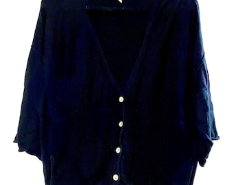 Zwart vest met 3/4 mouwen, maat XS