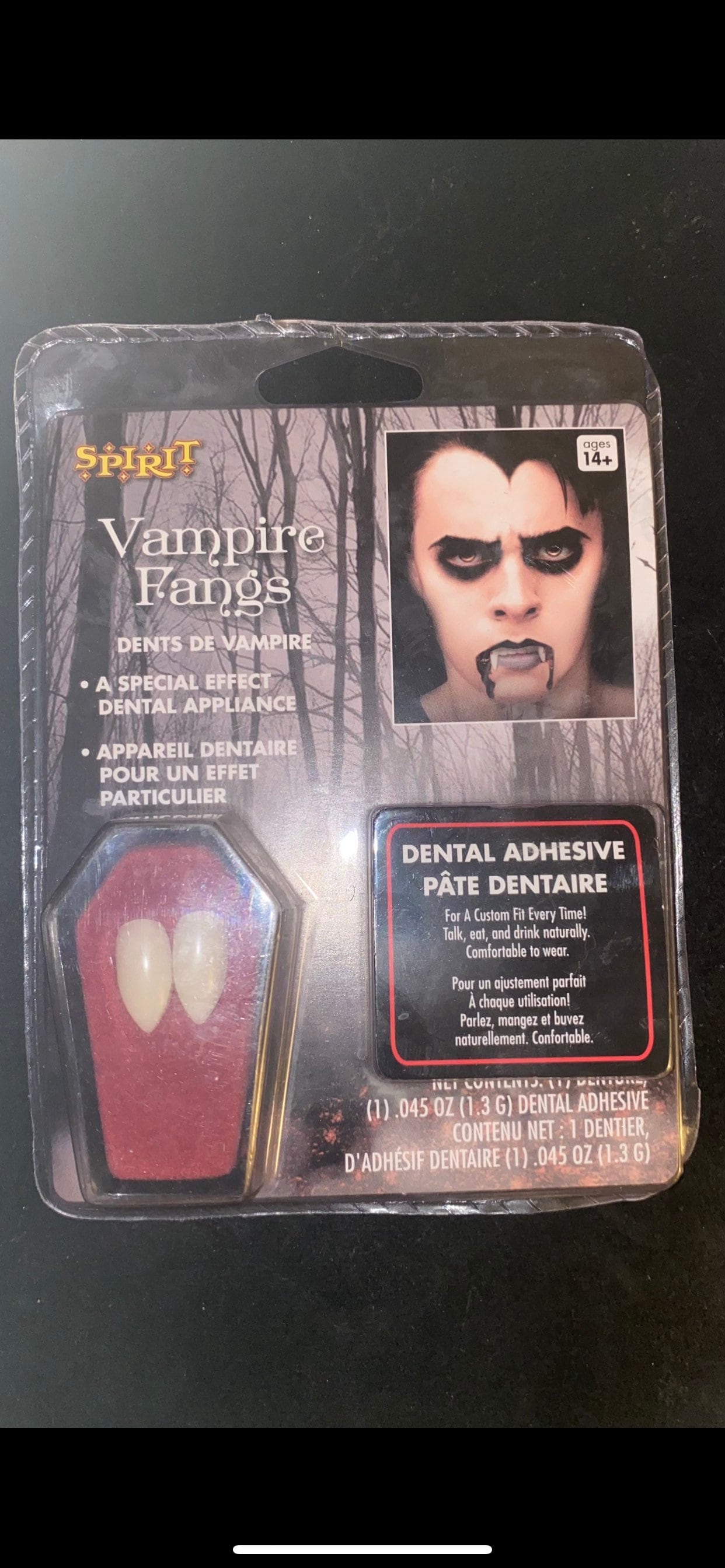 Retractable Vampire Fangs Accessory - Dracula Teeth - Halloween Spirit -  under $20