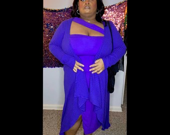 PLUS SIZE *NEW* Long Royal Purple Duster Size 3X/4X