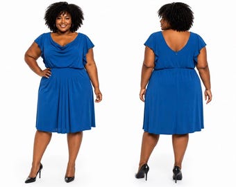 Asymmetric Body Con Blue Dress Size 12