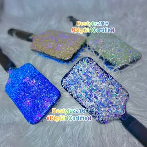 Decorative Detangling Hairbrush, *NEW* Custom Sparkle Brush| Bestylez216 ULTIMATE All-In-One Wet-Dry Brush For Curly and Straight Extensions