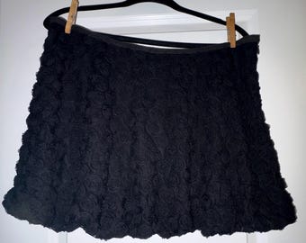Black Floral Bubble Mini Skirt Size XL