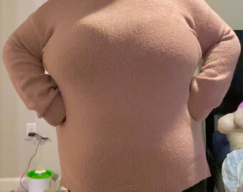 PLUS SIZE Mauve Pink Fuzzy Sweater Size 3X