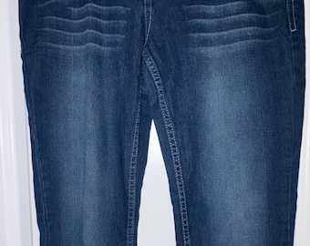 Dark Blue Distressed Skinny Jeans Size 9 Young Queens Collection