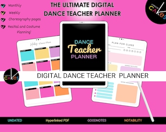Planificador para profesores de baile, regalos para profesores de baile, planificador digital para profesores, planificador digital definitivo para profesores de baile, profesor de baile, planificadores de baile