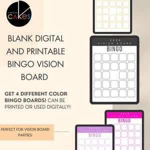 Bingo Vision Board 2025  4 Colors