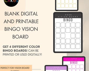 Tablero de bingo 2025 de 4 colores