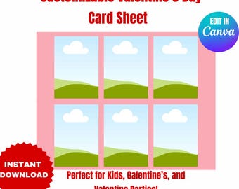 Plantilla de tarjeta para el día de San Valentín, tarjeta personalizable para el día de San Valentín, plantilla editable de Canva, San Valentín, tarjetas de Galentine, San Valentín imprimible