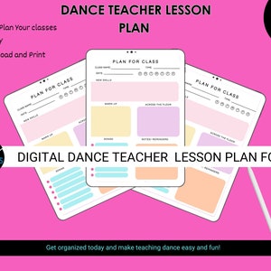 Dance Teacher Printable Lesson Plan, Dance Teacher Lesson Plan, Dance Studio owner, Dance Teacher Planner, Dance Planner, Dance Teacher