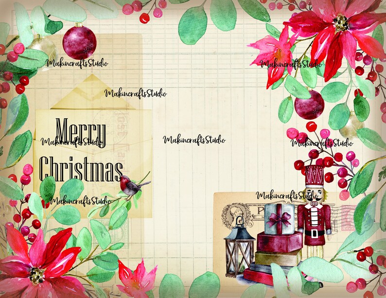 Christmas Folio and Junk Journal Kit Christmas in July 17 Etsy Christmas In July 2022 Sales