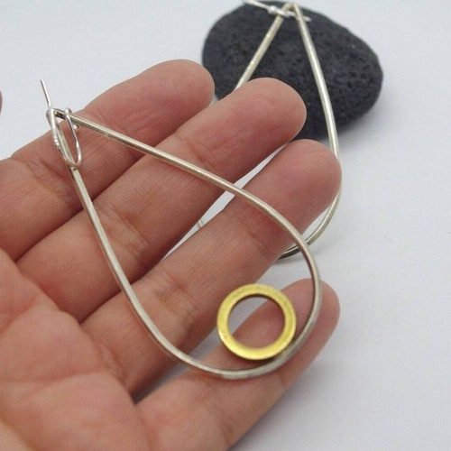 Statement teardrop silver earrings, everyday earrings for shops her, minimalist earrings