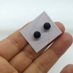 Black Dot Earrings: Stainless Steel Ball Studs