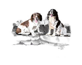 Custom Drawn Portrait | Wedding Gift | Pet Loss Gift | Christmas Gift | Dog Mum Gift | Hand Drawn Illustration | Sketch from Photo