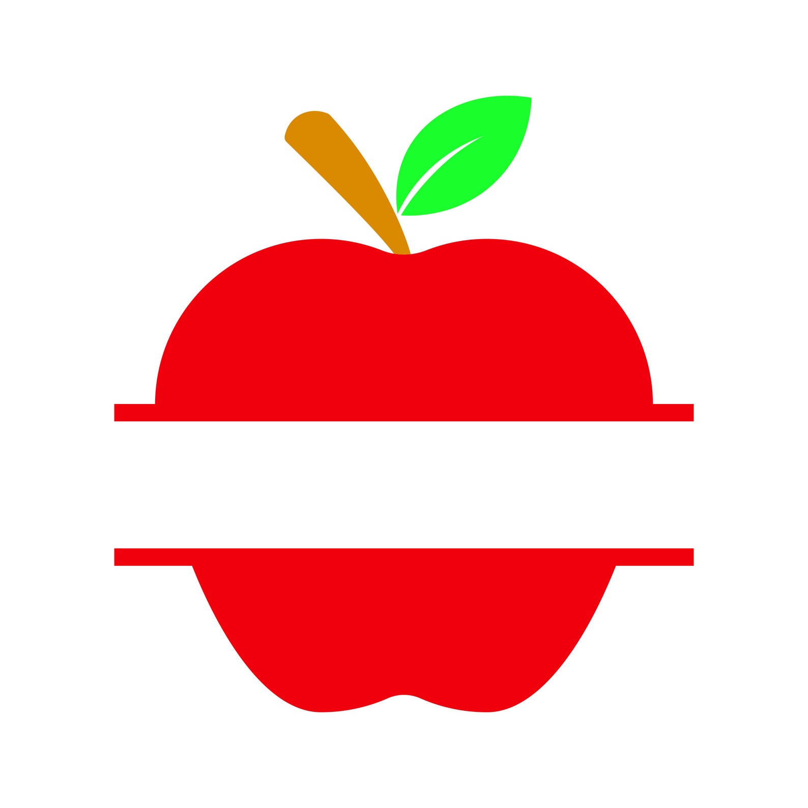 Apple Name Frame SVG Apple Monogram Svg Split Name Frame SVG Etsy