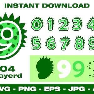 Dinozaur Urodziny Numer Svg 0-9, Dinozaur motyw plamki i kolce numery, dzieci Urodziny Svg, , Urodziny Plik Cięcia, T-Rex, Rekin