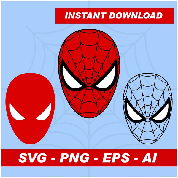 Spiderman SVG, Spiderman Face SVG, Spiderman Clipart, Spiderman Shirt Clip Art, Cute spiderman face, Spiderman Digital Download