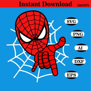 Spiderman SVG, Spiderman Face SVG, Spiderman Clipart, Kids Shirt Svg, Cartoon Svg, Hero Svg, Spider Svg, Red Spiderman Svg, Anime Svg