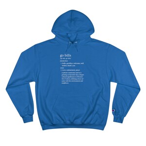 Buffalo Bills Champion Sweatshirt, Go Bills Definition, Funny Western New York Fan Apparel, Josh Allen, Long Sleeve, NFL Football Gift image 4