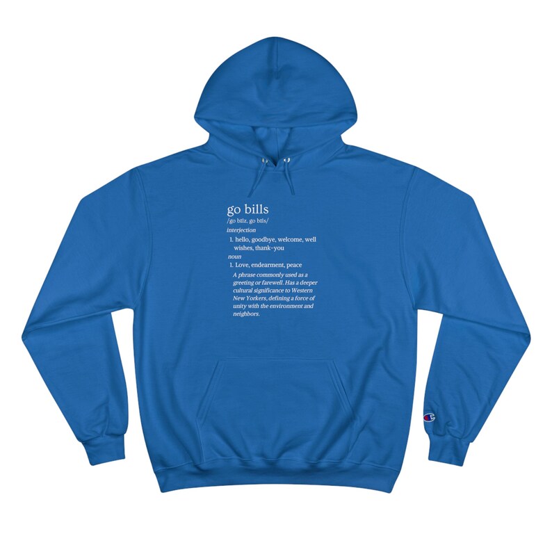 Buffalo Bills Champion Sweatshirt, Go Bills Definition, Funny Western New York Fan Apparel, Josh Allen, Long Sleeve, NFL Football Gift image 4