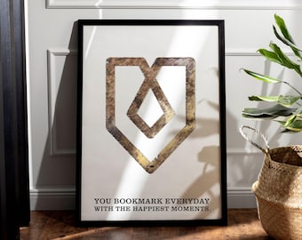 Surreal Heart Art Print, Minimal Romantic Wall Art, Modern Love Quotes (Digital Download)