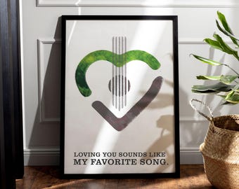 Conceptual Heart Art Print, Surreal Love Wall Art, Modern Romantic Quote (Digital Download)