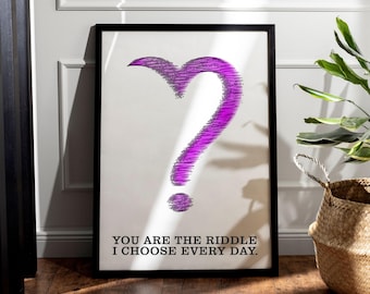 Surreal Heart Art Print, Romantic Love Wall Art (Digital Download)