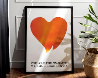 Conceptual Heart Art Print, Surreal Love Wall Art, Romantic Quote (Digital Download)