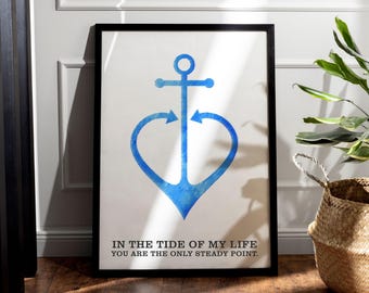 Surreal Heart Art Print, Romantic Love Quote Wall Art (Digital Download)