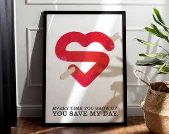 Conceptual Heart Art Print, Surreal Love Wall Art (Digital Download)