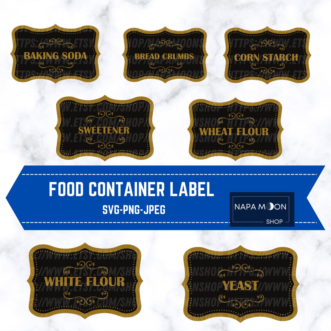 Food Container Label SVG Pantry Labels SVG Digital Bundle Etsy
