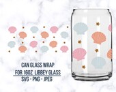 Seashell Ocean Glass Can Full Wrap Svg Can Glass Seamless Wrap Under The Sea Can Wrap