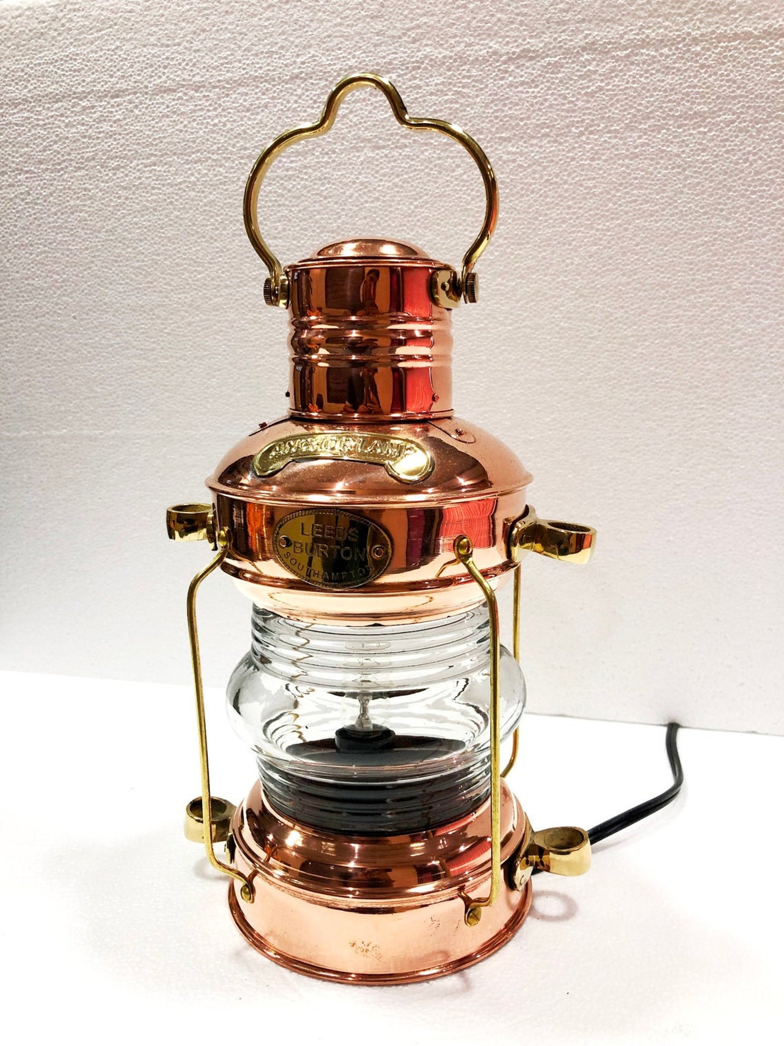 Brass & Copper Anchor Oil Lamp Leeds Burton Nautical Maritime Etsy