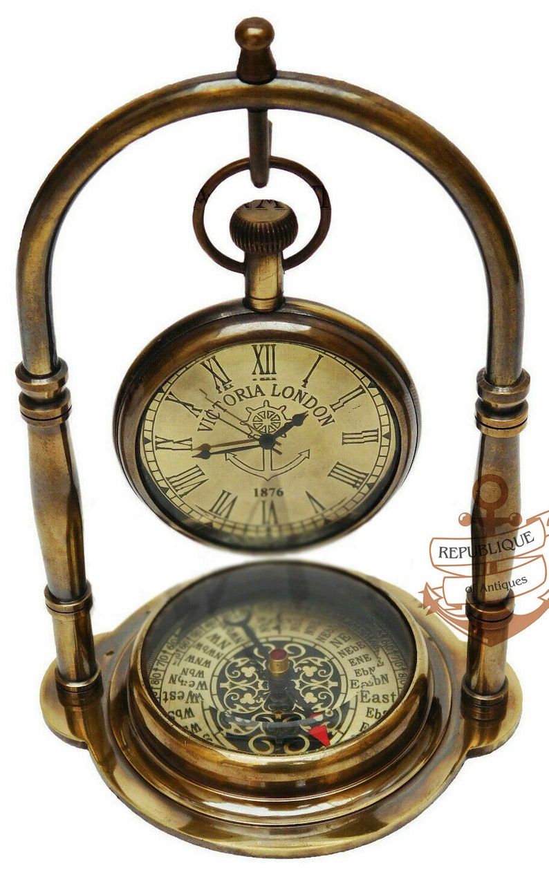 Nautical Clock Ship Table Clock Brass Desk Clock Maritime Etsy