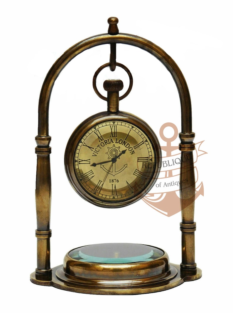 Nautical Clock Ship Table Clock Brass Desk Clock Maritime Etsy