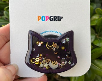 Dark Purple Cat Shaker PopSocket™, Mystical Cat PopGrip™, Witchy Cat Shaker Phone Grip, Cat Shaker PopSocket, Witchy Shaker PopSocket