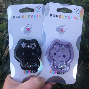 Lunar Cat Shaker PopGrip: Mystical Resin Phone Grip